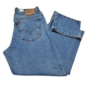 Levis 550 Relaxed Fit Husky Jeans Mens 32x27 Medium Wash Blue Cotton Denim